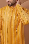 Buy_Kasbah_Yellow Georgette Mirrors Embroidered Kurta With Pant _Online_at_Aza_Fashions