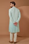 Shop_Kasbah_Blue Silk Mirrors Ombre Embroidered Kurta With Pant _at_Aza_Fashions