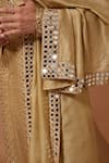 Shop_Kasbah_Beige Silk Embroidery Mirror Straight Kurta Pant Set _at_Aza_Fashions