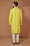 Shop_Kasbah_Yellow Silk Embroidery Chikankari Work Kurta With Pant _at_Aza_Fashions