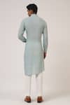 Shop_Dhruv Vaish_Blue Cotton, Silk Kurta Set _at_Aza_Fashions