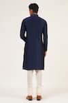Shop_Dhruv Vaish_Blue Modal, Satin Embroidery Pintuck Draped Kurta Set _at_Aza_Fashions