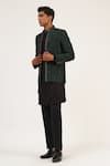 Buy_Dhruv Vaish_Green Silk Embroidery Metal Bandhgala _Online_at_Aza_Fashions