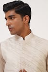 Dhruv Vaish_Ivory Silk Embroidery Zari Jawahar Jacket _Online_at_Aza_Fashions