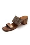 Buy_Tissr_Brown Basket Weave Leather Block Heels_at_Aza_Fashions