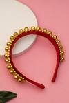 Buy_Choko_Gold Acrylic Beads Queens Glory Statement Pearl Embellished Hair Band_at_Aza_Fashions