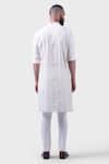 Shop_Raghavendra Rathore Jodhpur_White Silk Embroidered Striped The Balsamand Stately Kurta _at_Aza_Fashions