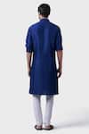 Shop_Raghavendra Rathore Jodhpur_Blue Silk Embroidery The Bageecha Placket Kurta _at_Aza_Fashions