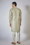 Shop_RNG Safawala_Green Cotton Silk Printed Floral Flower Kurta Set _at_Aza_Fashions