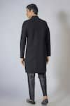 Shop_RNG Safawala_Black Japanese Twill Textured Achkan Set _at_Aza_Fashions