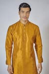 RNG Safawala_Orange Cotton Silk Embroidery Thread Mirror Work Kurta Set_Online_at_Aza_Fashions