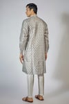 Shop_Rng Safawala_Grey Cotton, Silk Bloom Print Kurta Set _at_Aza_Fashions
