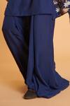 Siddartha Tytler_Blue Linen Solid Kurta With Flap Attached Pant _Online_at_Aza_Fashions
