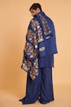 Shop_Siddartha Tytler_Blue Linen Solid Kurta With Flap Attached Pant _at_Aza_Fashions