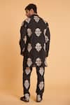 Shop_Siddartha Tytler_Black Linen Embroidery, Applique Aari Work Kurta With Pant _at_Aza_Fashions