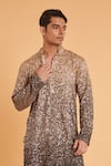 Buy_Siddartha Tytler_Grey Kurta Georgette Embellished Sequin Ombre With Churidar  _Online_at_Aza_Fashions