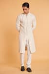 Buy Siddartha Tytler Ivory Silk, Lycra Sequins Embellished Sherwani With Pant at Aza Fashions Buy_Siddartha Tytler_Ivory Silk, Lycra Sequins Embellished Sherwani With Pant _at_Aza_Fashions