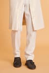 Siddartha Tytler Ivory Silk, Lycra Sequins Embellished Sherwani With Pant Online at Aza Fashions Siddartha Tytler_Ivory Silk, Lycra Sequins Embellished Sherwani With Pant _Online_at_Aza_Fashions