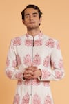 Siddartha Tytler Ivory Silk, Rayon Embroidery Sherwani With Patiala Pant Online at Aza Fashions Siddartha Tytler_Ivory Silk, Rayon Embroidery Sherwani With Patiala Pant _Online_at_Aza_Fashions