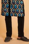 Buy_Siddartha Tytler_Black Velvet, Lycra Zari Floral Bouquet Embroidered Sherwani With Pant _Online_at_Aza_Fashions