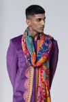 Siddhartha Bansal_Multi Color Floral Print Stole_Online_at_Aza_Fashions