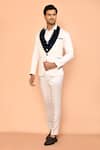 Buy_Aryavir Malhotra_White Waistcoat Velvet Textured Coat Pant Set _at_Aza_Fashions