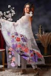 Buy_Avalipt_White 100% Silk Organza Handpainted Floral Gulbahaar Dupatta _Online_at_Aza_Fashions