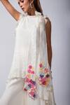 Shop_Smriti By Anju Agarwal_White Chiffon, Organza, Satin Embroidery Renisa Embellished Frill Top And Pant Set _Online_at_Aza_Fashions