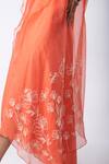 Buy_Smriti by Anju Agarwal_Orange Dress Crepe Tafetta Embroidered Asymmetric Mon Cheri With Cape _Online_at_Aza_Fashions