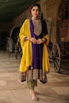 Buy_Label Niti Bothra_Purple Anarkali Pure Banarasi Spun Silk Embroidery Zari Dori Salwar Set _at_Aza_Fashions