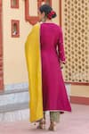 Shop_Label Niti Bothra_Wine Kurta Pure Banarasi Spun Silk Embroidery Zari Dori Floral With Salwar _at_Aza_Fashions