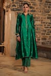 Buy_Label Niti Bothra_Green Pure Banarasi Spun Silk Woven And Embroidered Resham Kurta & Palazzo Set _at_Aza_Fashions