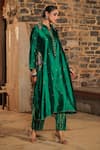 Buy_Label Niti Bothra_Green Pure Banarasi Spun Silk Woven And Embroidered Resham Kurta & Palazzo Set _Online_at_Aza_Fashions