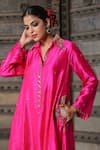 Buy_Label Niti Bothra_Pink Pure Banarasi Spun Silk Woven And Embroidered Zari Kurta & Palazzo Set _Online_at_Aza_Fashions