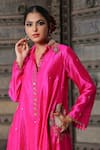 Shop_Label Niti Bothra_Pink Pure Banarasi Spun Silk Woven And Embroidered Zari Kurta & Palazzo Set _Online_at_Aza_Fashions