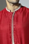 Buy_Masumi Mewawalla_Red Natural Crepe Embroidered Stones Placement Kurta Set With Stole  _Online_at_Aza_Fashions