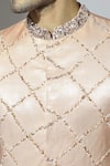 Shop_Masumi Mewawalla_Pink Mashroo Hand Embroidered Geometric Sherwani Set  _at_Aza_Fashions