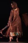 Buy_Capisvirleo_Brown Habutai Silk Tie-dye Round Rubab Tunic Set With Dupatta  _at_Aza_Fashions