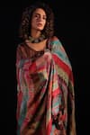 Buy_Capisvirleo_Brown Habutai Silk Tie-dye Round Rubab Tunic Set With Dupatta  _Online_at_Aza_Fashions