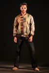 Shop_Capisvirleo_Brown Habutai Silk Tie-dye Rumi Tie Dye Bomber Jacket  _at_Aza_Fashions