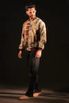 Capisvirleo_Brown Habutai Silk Tie-dye Rumi Tie Dye Bomber Jacket  _Online_at_Aza_Fashions