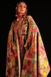 Shop_Capisvirleo_Multi Color Silk Tie-dye Tazmeen Dupatta  _at_Aza_Fashions