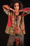 Capisvirleo_Multi Color Habutai Silk Tie-dye Thread Shirt Collar Turfa  _Online_at_Aza_Fashions