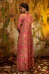 Shop_Aayushi Maniar_Pink Skirt Crepe Silk Hand Embroidery Floral Blouse Kaamini Jacket Set _at_Aza_Fashions