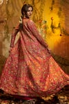 Aayushi Maniar_Pink Skirt Crepe Silk Hand Embroidery Floral Blouse Kaamini Jacket Set _Online_at_Aza_Fashions