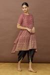 Buy_Naintara Bajaj_Pink Asymmetric Kurta With Dhoti Pant _Online_at_Aza_Fashions