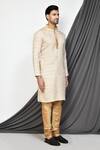 Aryavir Malhotra_Cream Kurta Cotton Plain Straight Set _at_Aza_Fashions