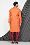 Shop_Aryavir Malhotra_Orange Kurta Cotton Plain Straight With Maroon Patiala Pant _at_Aza_Fashions