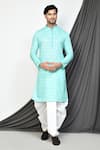 Buy_Aryavir Malhotra_Green Kurta Cotton Plain With Cream Dhoti Pant _at_Aza_Fashions