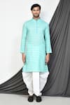 Buy_Aryavir Malhotra_Green Kurta Cotton Plain With Cream Dhoti Pant _Online_at_Aza_Fashions